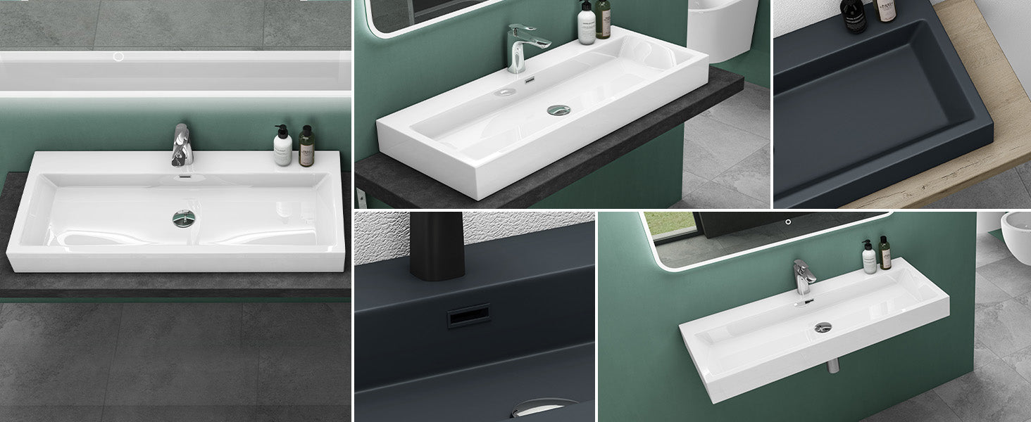 glasvilla Lavabo da Appoggio da Minerale Fuso Lavabo Bagno Sospeso Lavandino Bagno Rettangolare Colossum06