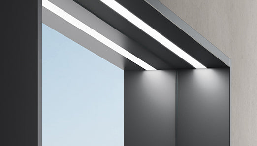 Glasvilla Armario espejo de baño con iluminación integrada, diseño moderno (70 cm)