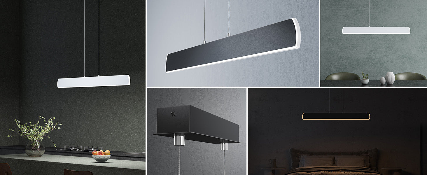 Glasvilla Design – Lámpara colgante LED 100 cm regulable con mando a distancia, 3000K–6000K (20W)