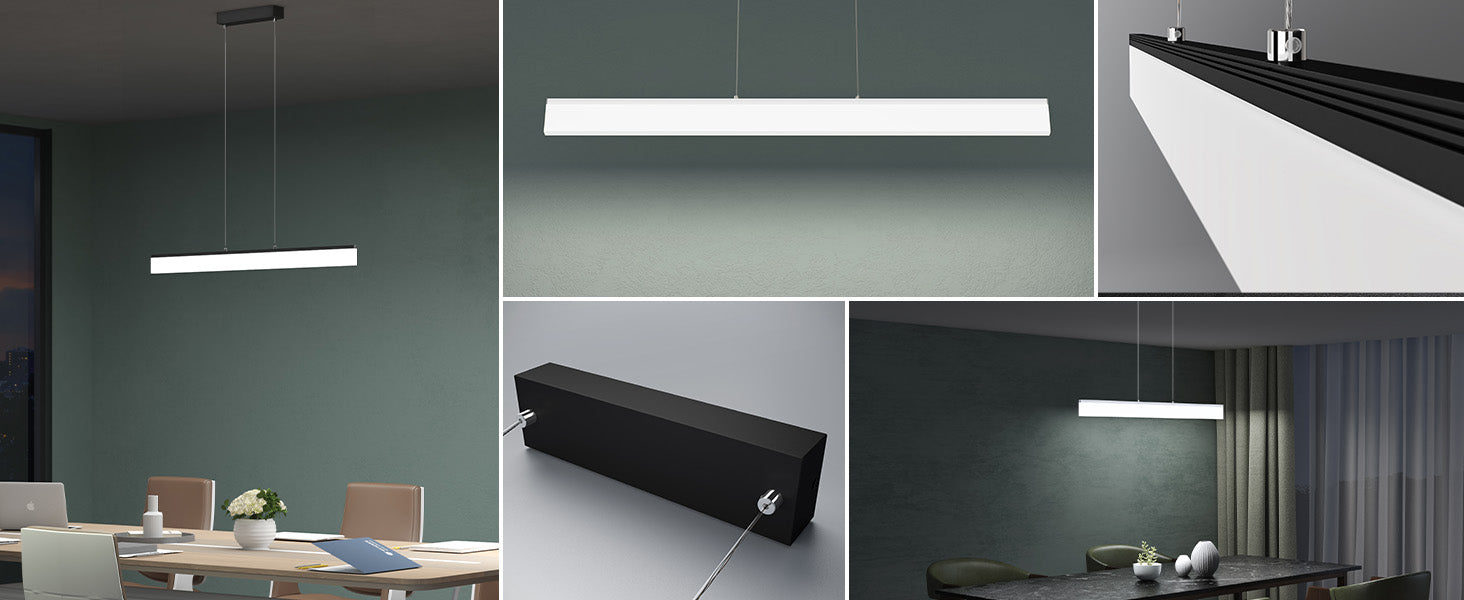 Glasvilla Design – Lámpara colgante LED regulable con mando, 3000K–6000K, cable ajustable (20W / 24W)