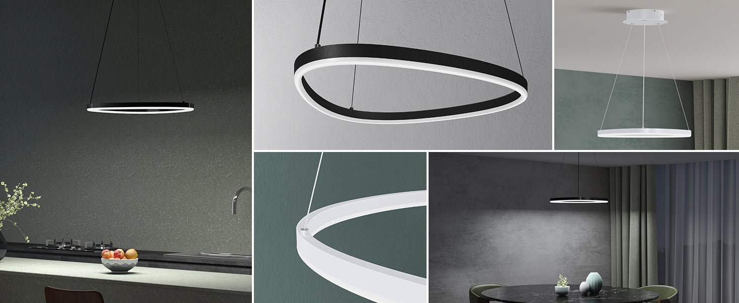 Glasvilla Design – Lámpara colgante LED con cable ajustable para comedor, salón y dormitorio