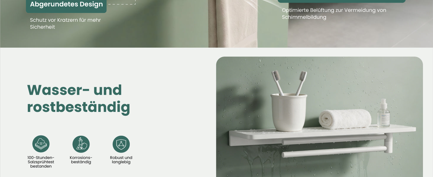 glasvilla Étagère de douche à percer, Étagère de douche avec 2 barres porte-serviettes en alliage d'aluminium, Étagère de salle de bain à fixer au mur, Organisateur de salle de bain Reglo-19