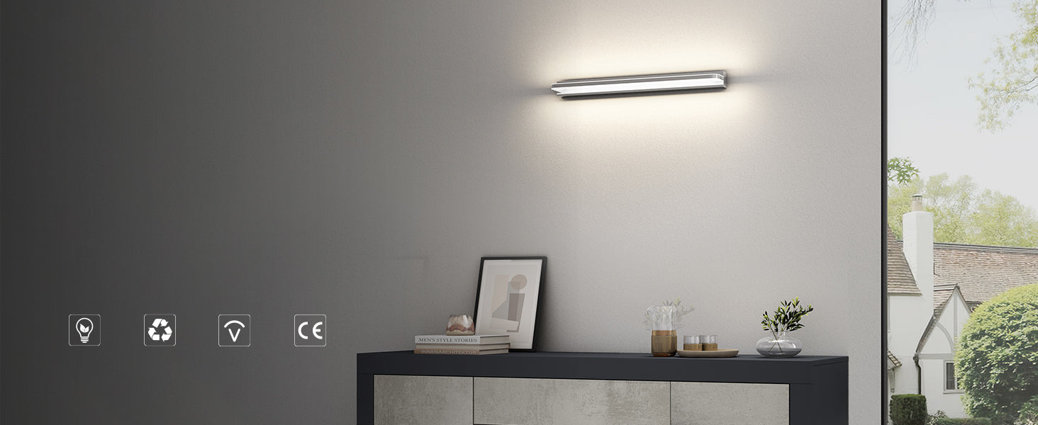 glasvilla Lampada da Specchio LED per Bagno | Lampada a Specchio 4000K, Illuminazione da Parete per Trucco SparkLuxe