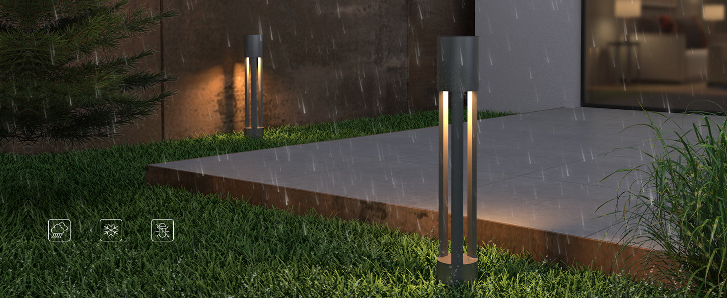 Glasvilla NeoForge Lámpara exterior de camino IP65 ⌀120×700 mm | Lámpara de poste para jardín LED 10W 3000K luz cálida | Lámpara de pie exterior