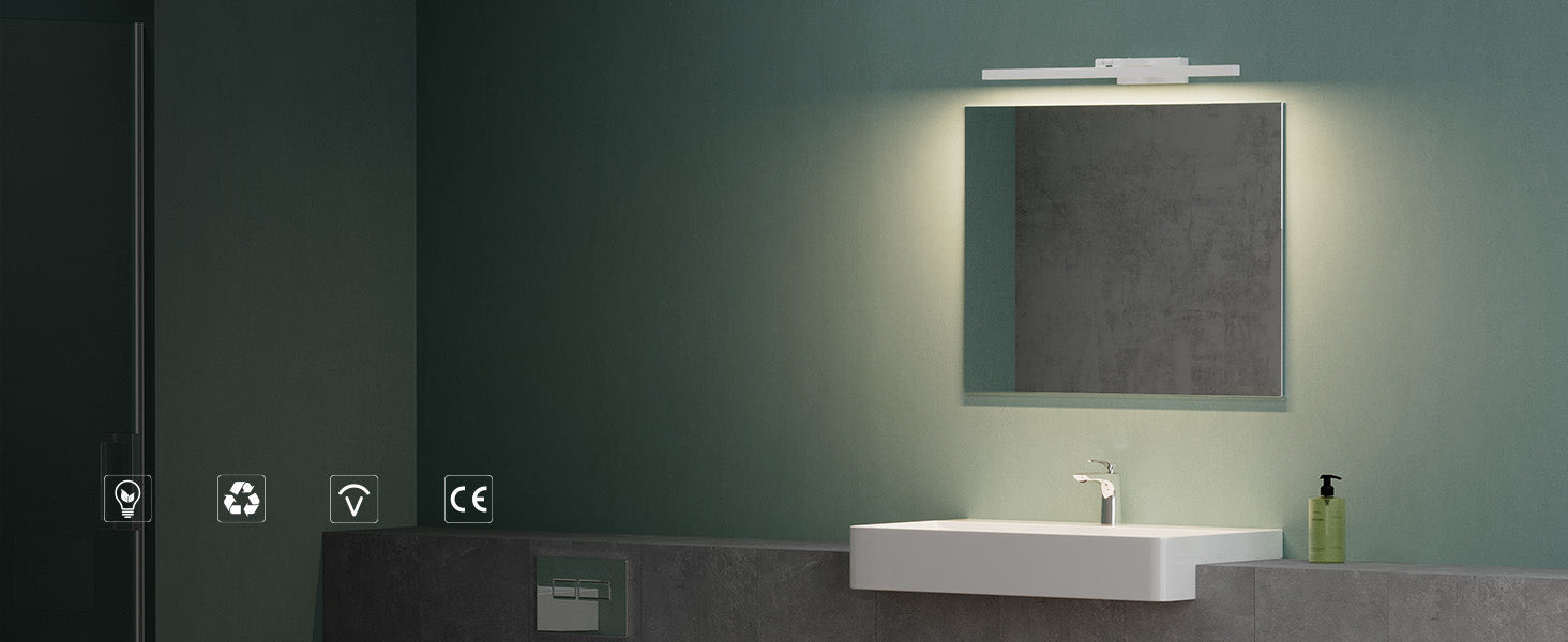 glasvilla Spiegelleuchte  LED Badlampe | Spiegellampe, 4000K Badezimmer Lampe | 180° Drehbar  9W Strahlenschön