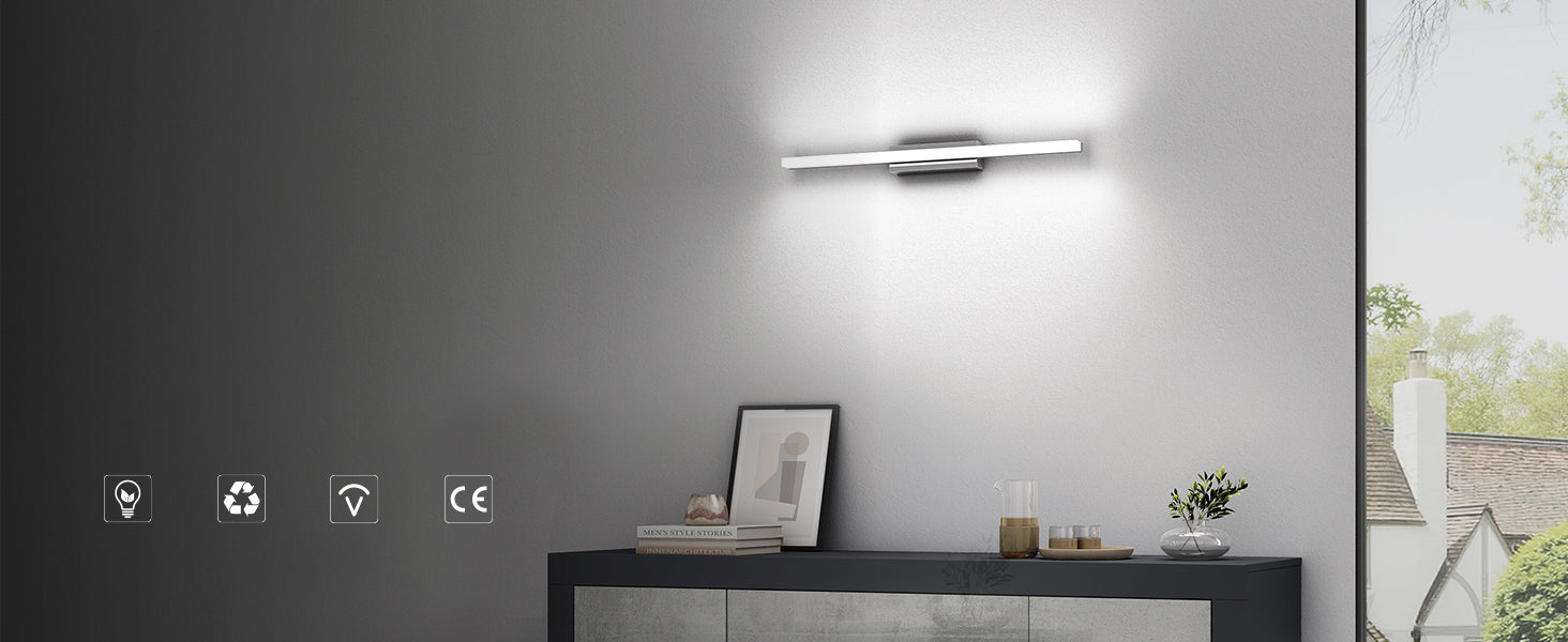 glasvilla Lampe de Salle de Bain LED pour Miroir | Lampe de Miroir 6000K pour Salle de Bain | Applique Murale LED 9W Spiegelstrahl