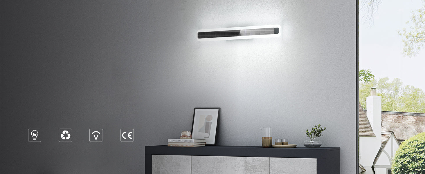 glasvilla Spiegelleuchte LED Badlampe | Spiegellampe, 3000K-6000K Badezimmer Lampe | 3 Farben Dimmbar Schminkleuchte 14W LumaRay
