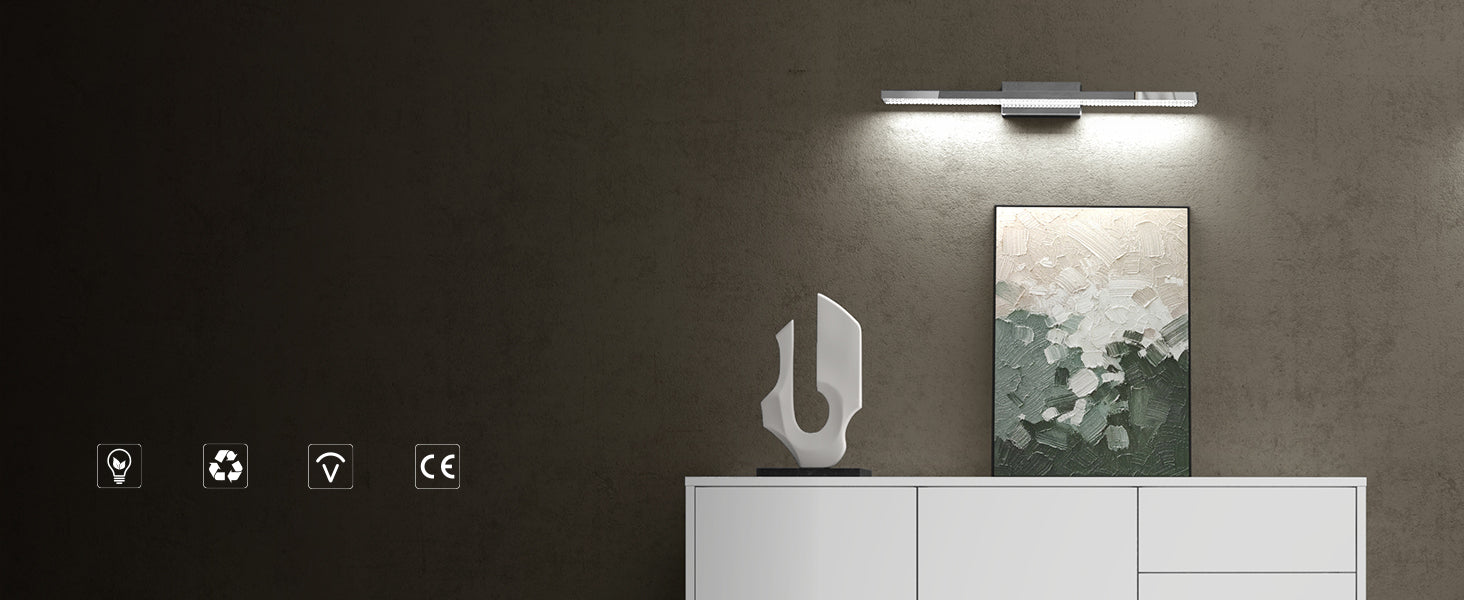 glasvilla Lampada da Specchio LED per Bagno | Lampada a Specchio 6000K, Illuminazione da Parete 14W per Trucco Leuchtschein
