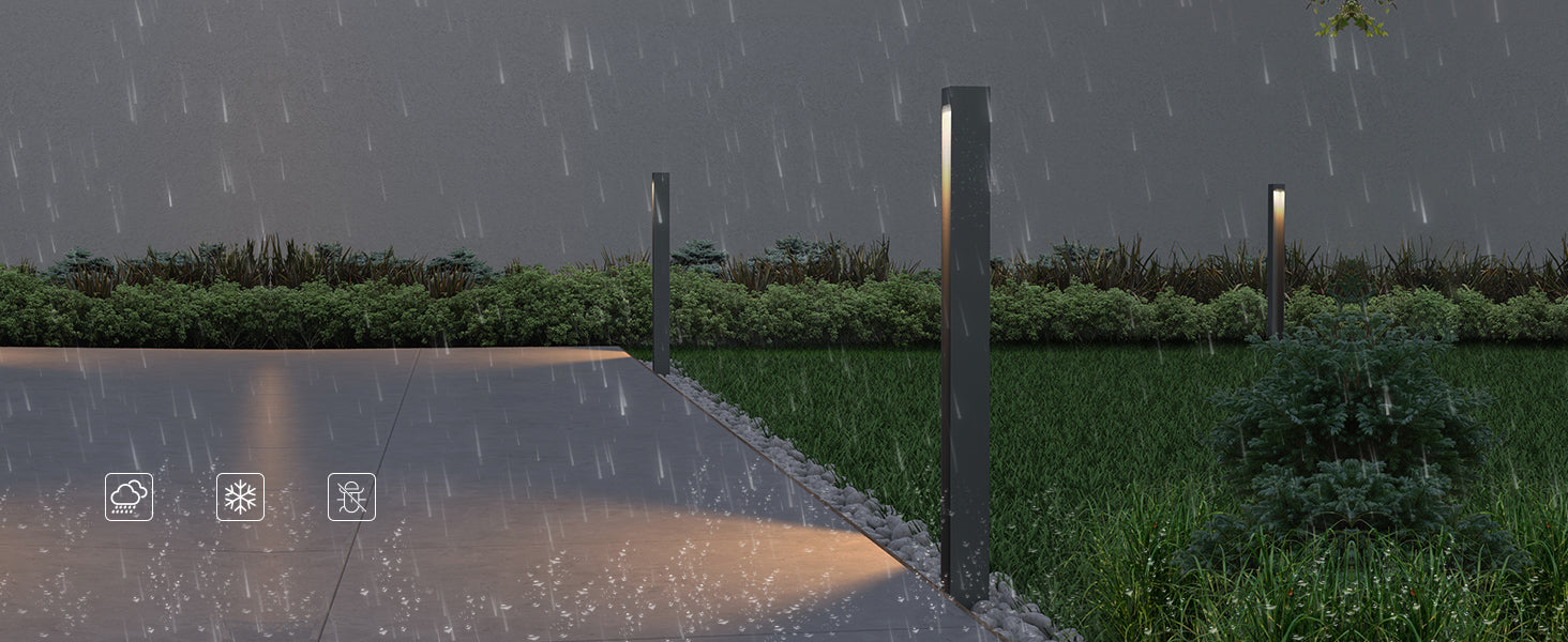 glasvilla Außenleuchte IP65 Wegeleuchte Außen | Außenpollerleuchte für Garten, 3000K Stehlampe Gartenlampe | Außenlampe Standleuchte 5W BaldersLights