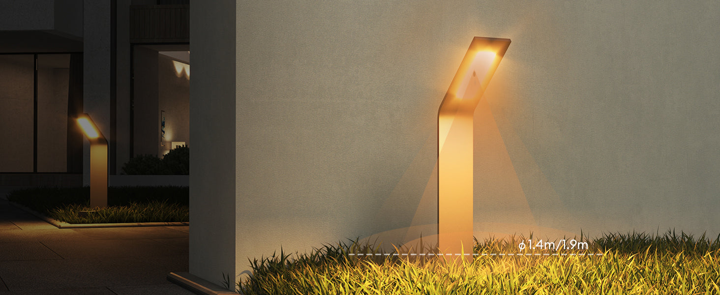 glasvilla Außenleuchte IP65 Wegeleuchte Außen | Pollerleuchte für Garten, 3000K Stehlampe Gartenlampe | Außenlampe Standleuchte 6W Pfadfinder