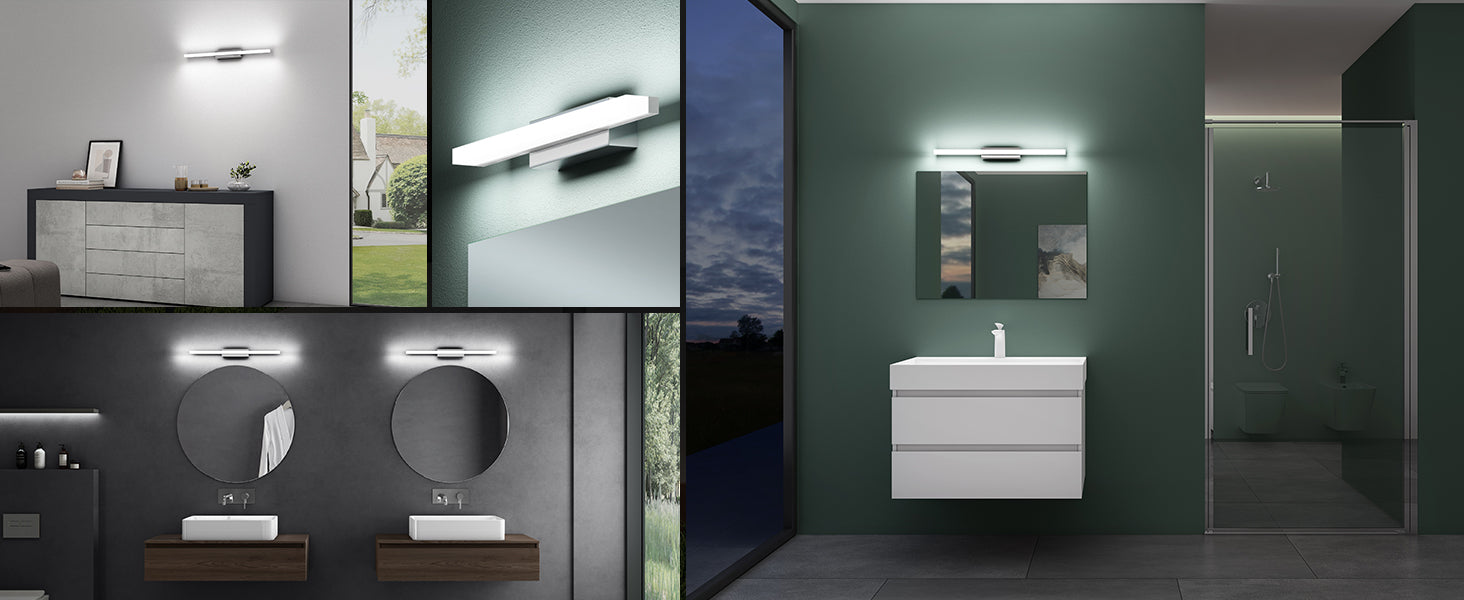 glasvilla Lampe de Salle de Bain LED pour Miroir | Lampe de Miroir 6000K pour Salle de Bain | Applique Murale LED 9W Spiegelstrahl