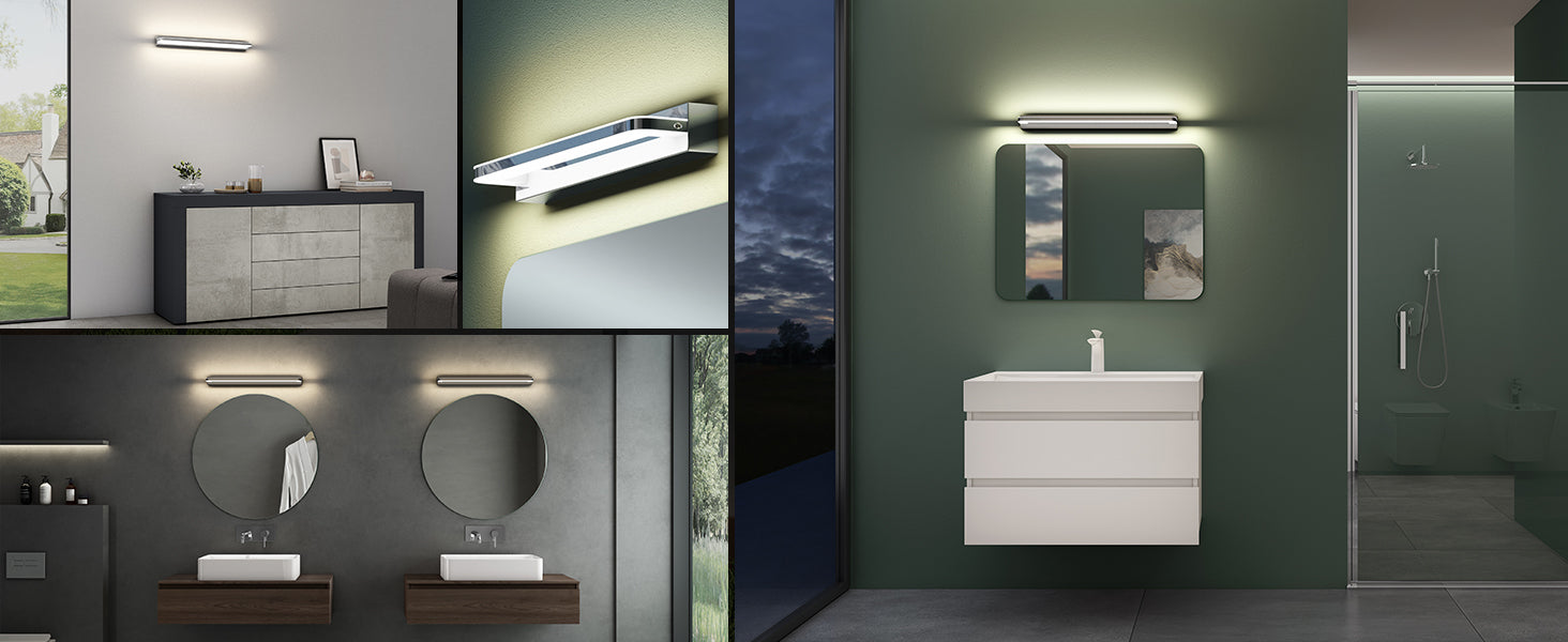 glasvilla Lampada da Specchio LED per Bagno | Lampada a Specchio 4000K, Illuminazione da Parete per Trucco SparkLuxe