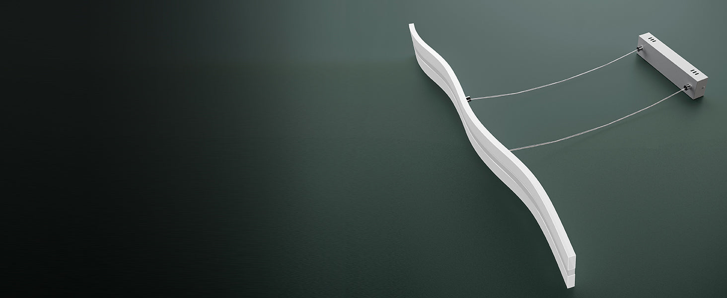 Glasvilla Design – Lámpara colgante LED 97 cm regulable con mando, 3000K–6000K, cable ajustable (36W)