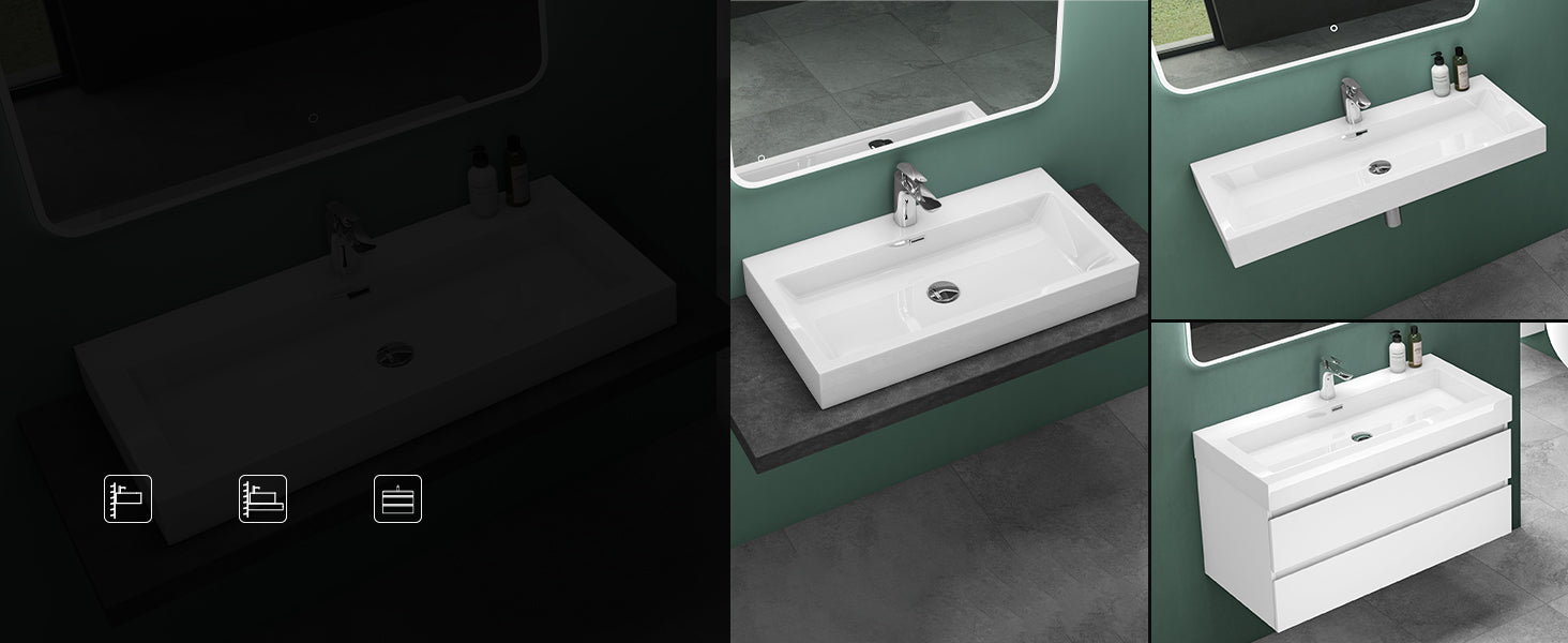 glasvilla Lavabo da Appoggio da Minerale Fuso Lavabo Bagno Sospeso Lavandino Bagno Rettangolare Colossum06