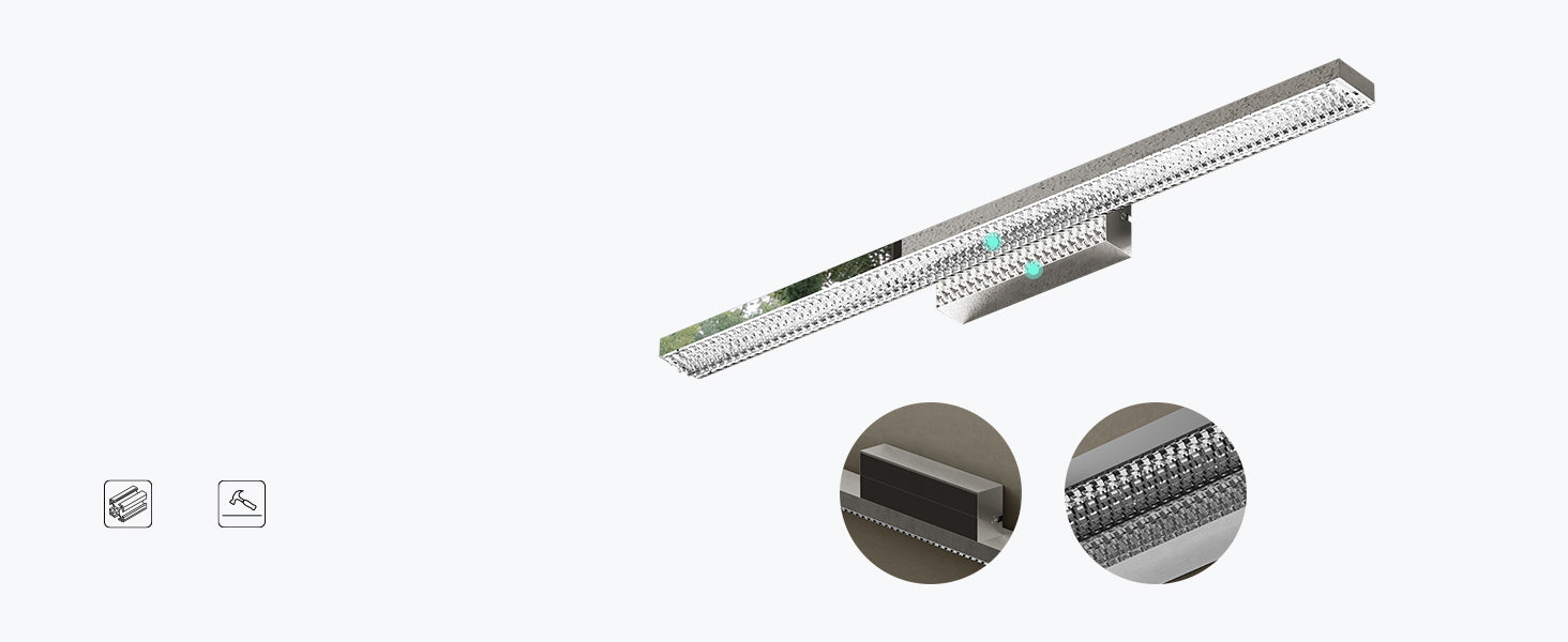 glasvilla Lampada da Specchio LED per Bagno | Lampada a Specchio 6000K, Illuminazione da Parete 14W per Trucco Leuchtschein