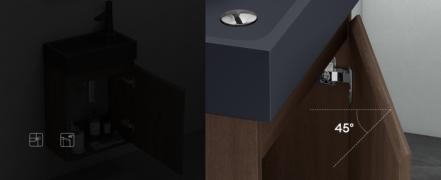 glasvilla Ensemble de Meubles de Salle de Bain avec Lavabo en Anthracite Mat et Meuble Bas pour Lavabo 46x26x63 cm Pisa02