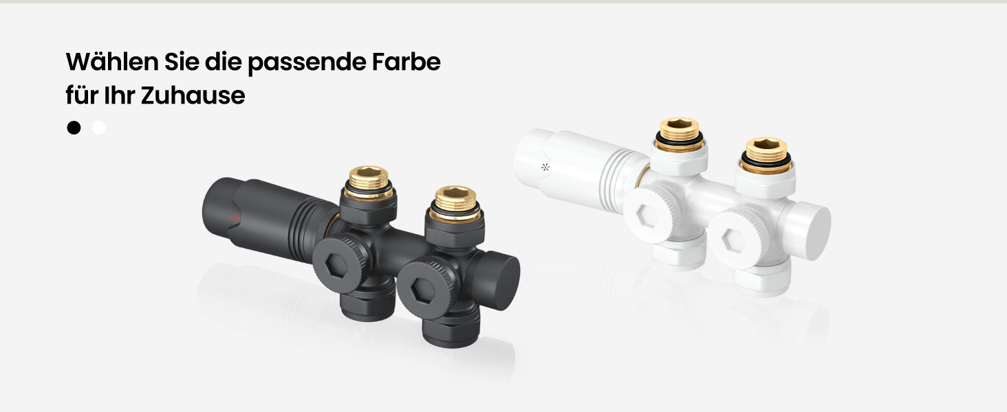 Glasvilla Design – Válvula termostática para radiador con regulador de temperatura (6°–28°C)