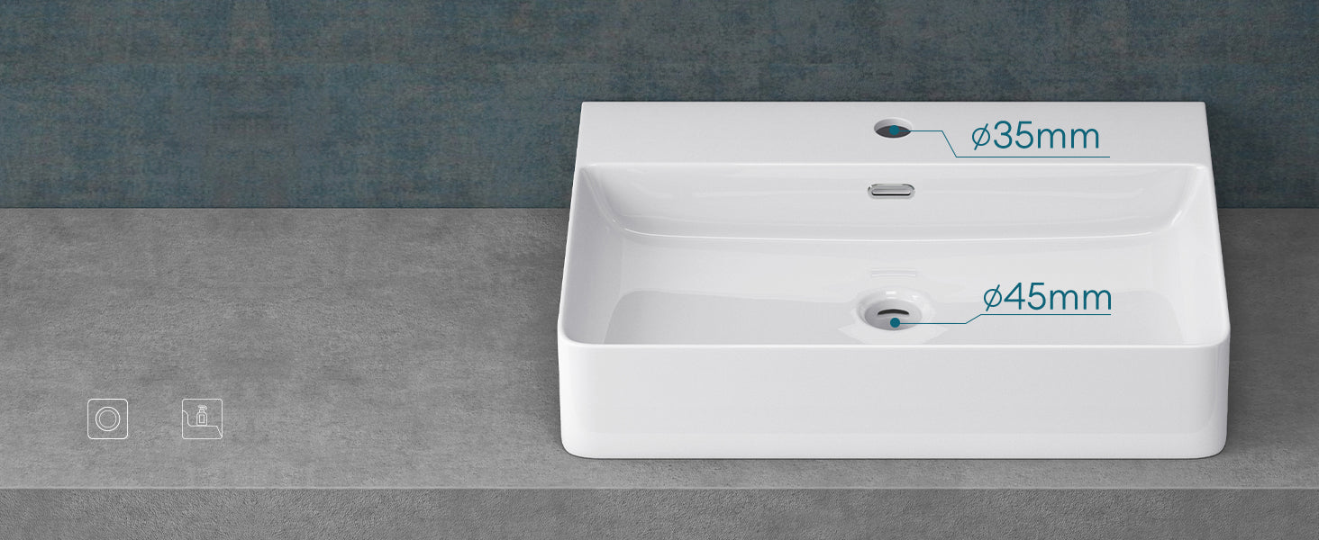 Lavabo de Encimera Glasvilla Meissen201 Cerámica con Recubrimiento Nano