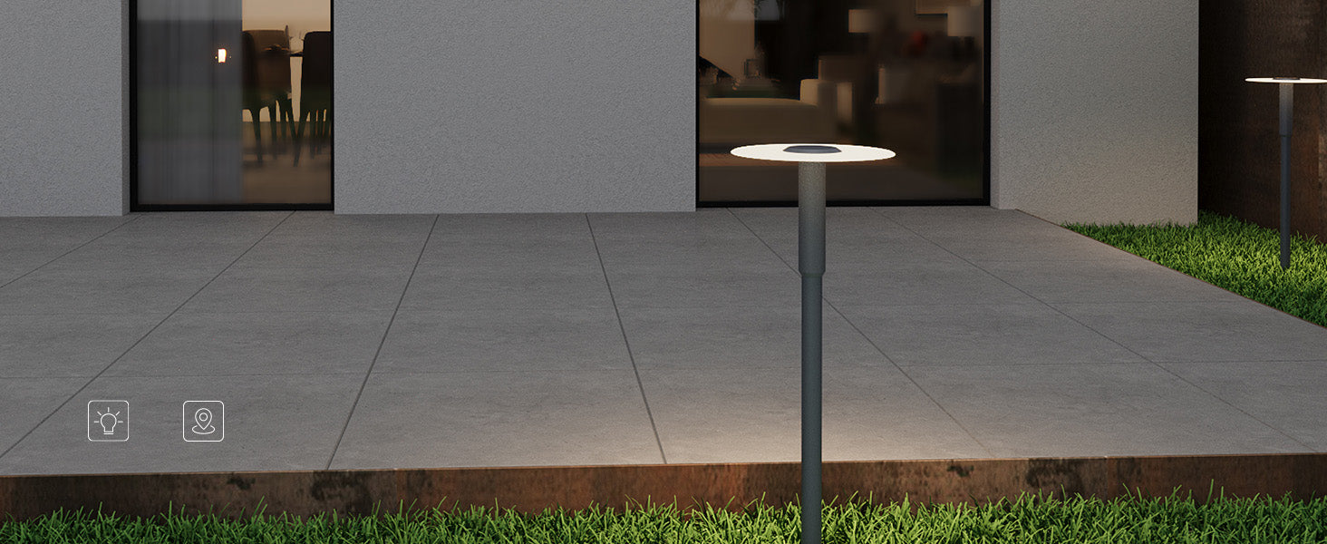 Glasvilla StellaeLights Lámpara exterior de camino IP65 ⌀300×804 mm | Lámpara de poste para jardín LED 6W 3000K luz cálida | Lámpara de pie exterior