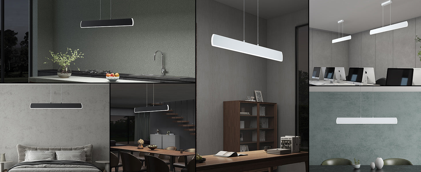 glasvilla Suspension LED Lampe Suspendue Dimmable avec Télécommande Câble Réglable pour Salle À Manger Salon Chambre