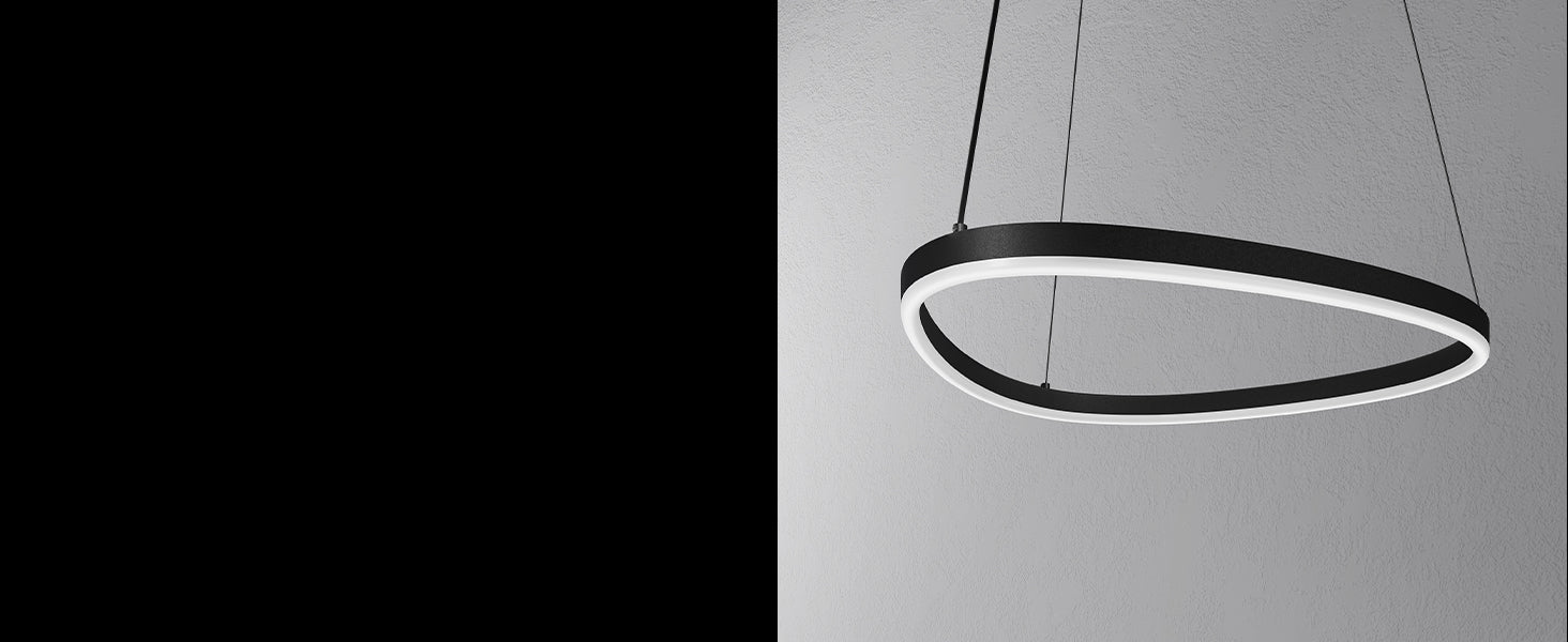 glasvilla Lampadario a Sospensione 16W, 50CM, Lampada da Soffitto a Sospensione 3000K/4000K/6000K con Cavo Regolabile per Camera da Letto e Soggiorno