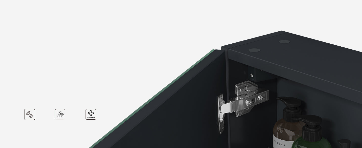 Glasvilla Luxaris – Armario espejo de baño con iluminación LED y lámpara giratoria 180°