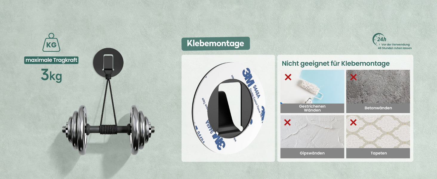 glasvilla  Kleiderhaken 4 Stück Wandgarderobe Wandhaken aus Aluminiumlegierung Garderobenleiste Garderobenhaken  Stalo-16