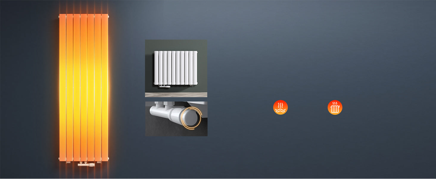 glasvilla Radiatore da Bagno Termosifone da Parete Radiatore Scaldasalviette Termoarredo da Bagno Scalda Portasciugamani Strato Singolo in Acciaio FV