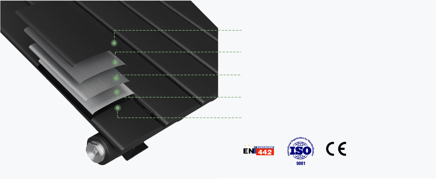 glasvilla Radiatore da Bagno Termosifone da Parete Radiatore Scaldasalviette Termoarredo da Bagno Scalda Portasciugamani Strato Singolo in Acciaio FV