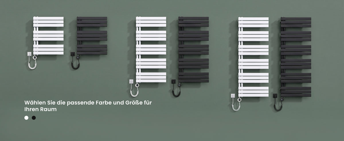 glasvilla Badheizkörper,mit Heizstab Badheizung,Handtuchheizkörper mit Seitenanschluss, Handtuchwärmer mit Heizstab 600W/900W, App-Steuerung, Thermostat und Timerfunktion,‎FN con Heizstab-03