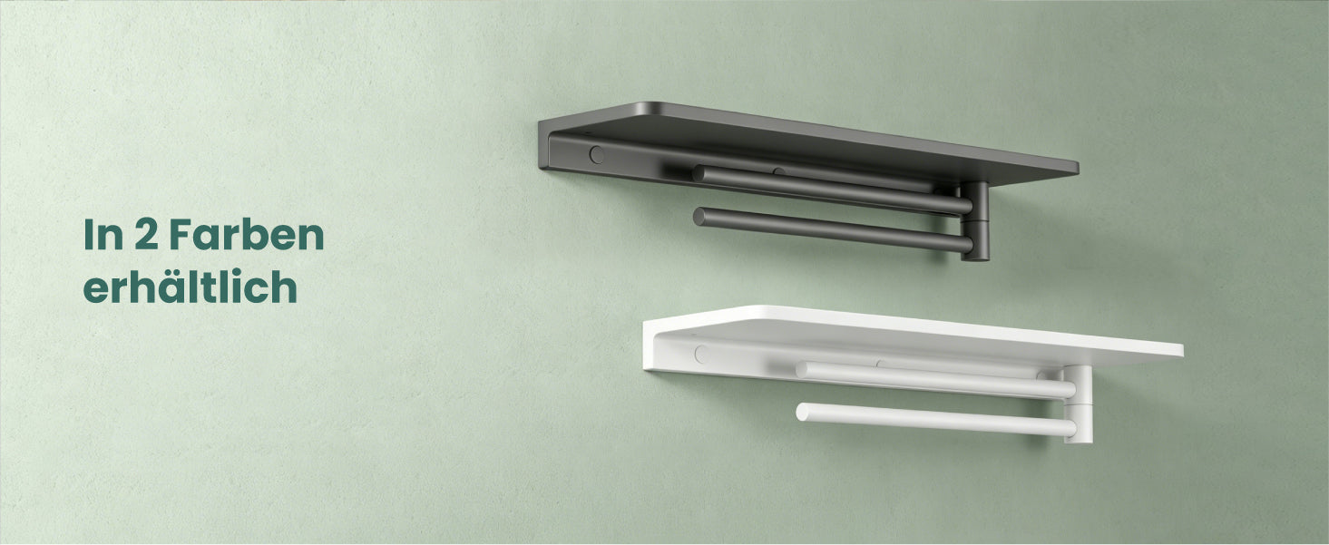 glasvilla Étagère de douche à percer, Étagère de douche avec 2 barres porte-serviettes en alliage d'aluminium, Étagère de salle de bain à fixer au mur, Organisateur de salle de bain Reglo-19