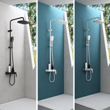 Système de douche Glasvilla avec douchette et pommeau de douche, douche de pluie, kit de fixation murale