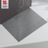 glasvilla Piatto Doccia in Pietra Artificiale Piatto Doccia per Box Doccia Forma: Rettangolare, Grigio Cemento Lyra