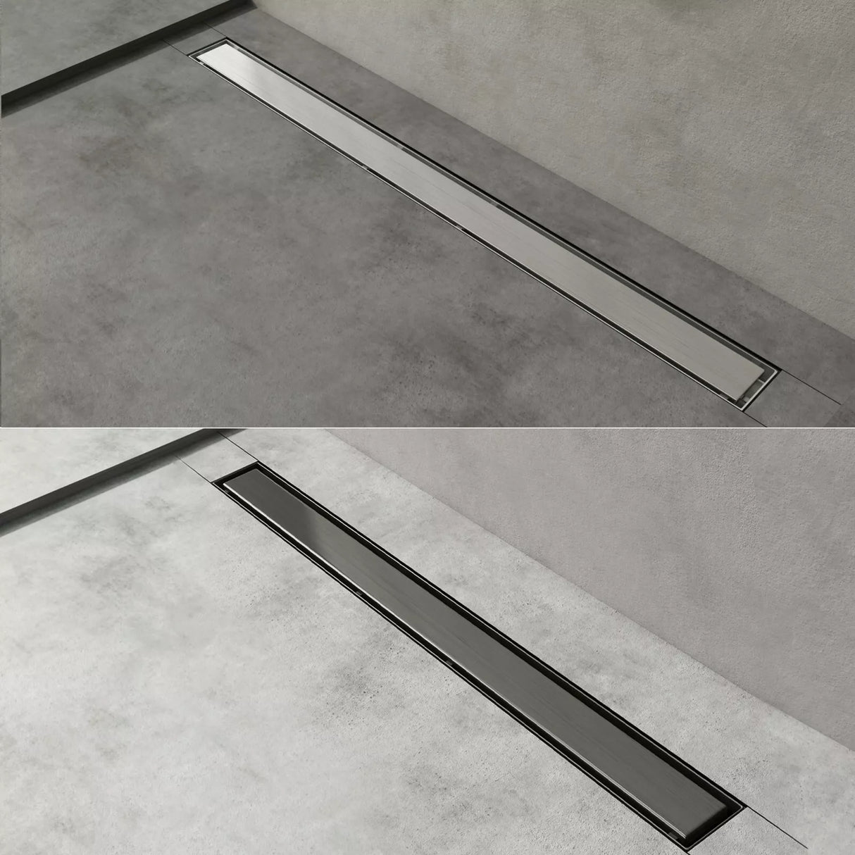 Bonde de douche Glasvilla en acier inoxydable | Kit de siphon complet pour salle de bain | Carrelable, débit de 35 l/min | Filtre à cheveux KE110