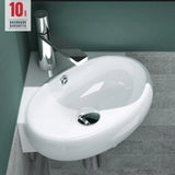 glasvilla lavabo lavabo de encimera lavabo colgante pequeño cuenco de cerámica blanco con recubrimiento nano para el baño y aseo de invitados Bruselas002