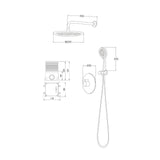 glasvilla Wassersparende Regendusche Wellness-Duschsystem Duschkopf Ø40cm Duschset mit Handbrause & Einhebelmischer Duschsystem3