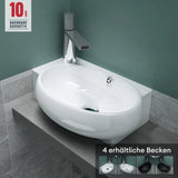 glasvilla Lavabo de invitados WC Lavabo de cerámica con NANO, BTH: 42x28x15cm, Brüssel001