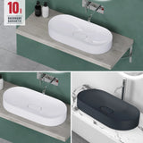 glasvilla Lavabo da Appoggio da Marmo fuso Lavandino Bagno con Rivestimento Nano Colossum826