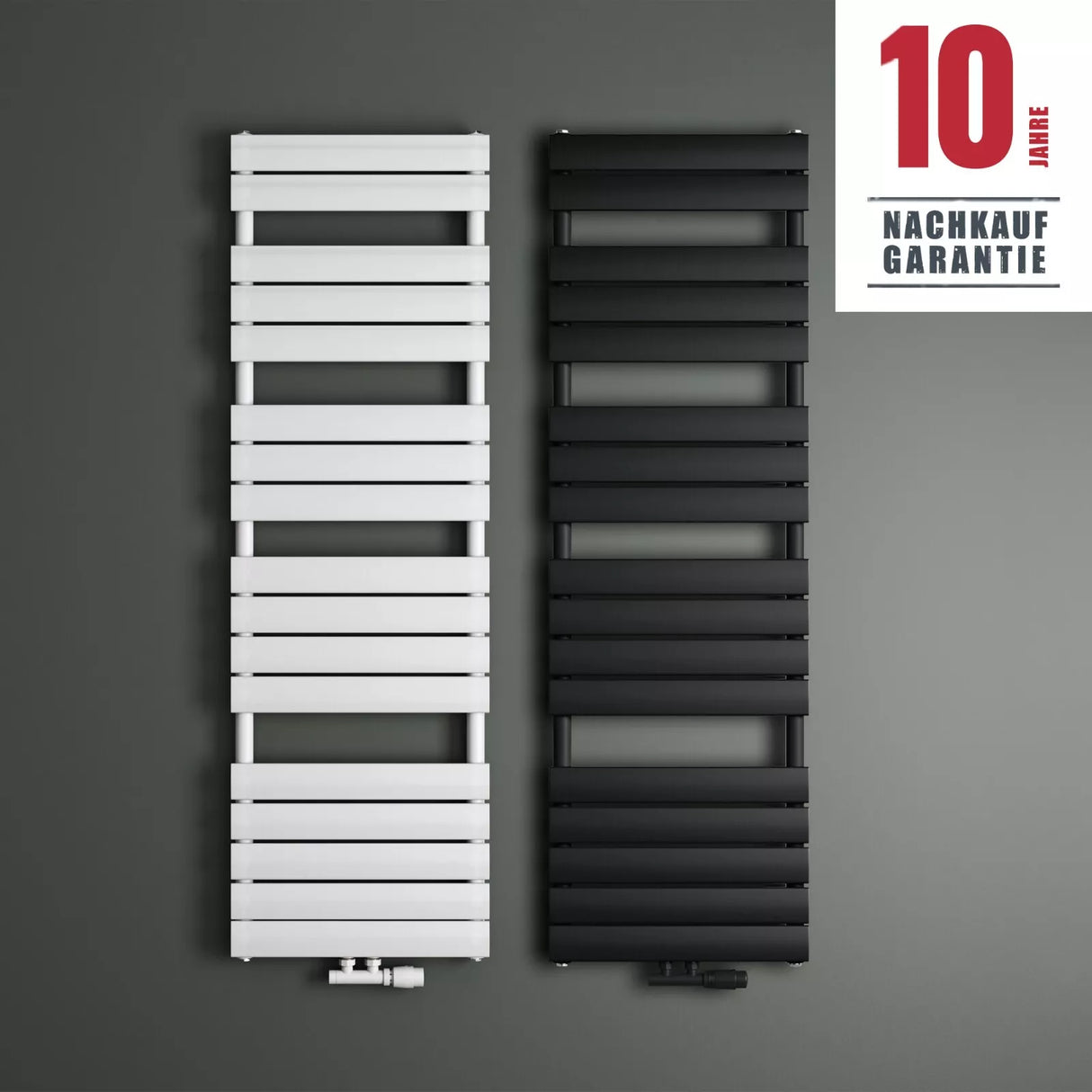 glasvilla Radiateur de Salle de Bain Raccordement Latéral Plat et Raccordement Central Radiateur Panneau Chauffe-Serviettes Horizontal FH