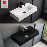 glasvilla Lavabo da Appoggio 60x31x10cm in Ceramica Lavabo Bagno Sospeso Lavandino Bagno da Appoggio con Nano Rivestimento Rettangolare Brüssel118g