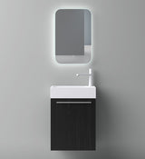 glasvilla Ensemble de Meubles de Salle de Bain Petit Meuble Sous-Vasque 46 cm Meuble Bas avec Vasque Blanche en Solid Surface pour WC Invités Pisa