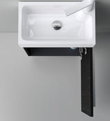 glasvilla Ensemble de Meubles de Salle de Bain Petit Meuble Sous-Vasque 46 cm Meuble Bas avec Vasque Blanche en Solid Surface pour WC Invités Pisa
