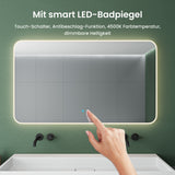 Glasvilla Design Espejo LED de Baño con Touch y Antivaho – Luz Regulable con Memoria Premium