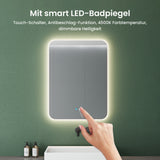 Glasvilla Design Espejo LED de Baño con Touch y Antivaho – Luz Regulable con Memoria Premium