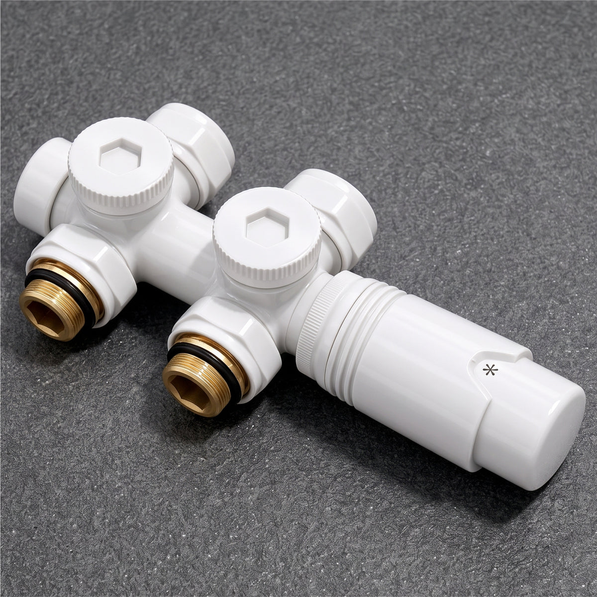 Glasvilla Design – Válvula termostática para radiador con regulador de temperatura (6°–28°C)